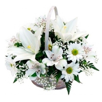 Flores Condolencias Mix Pequeño con Liliums y Astromelias