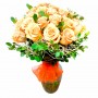 Florero con 12 Rosas Color Damasco