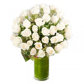 Florero 40 Rosas Blancas
