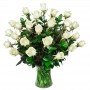 Flores Condolencias Florero 30 Rosas Blancas