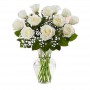 Flores Condolencias Florero 12 Rosas Blancas